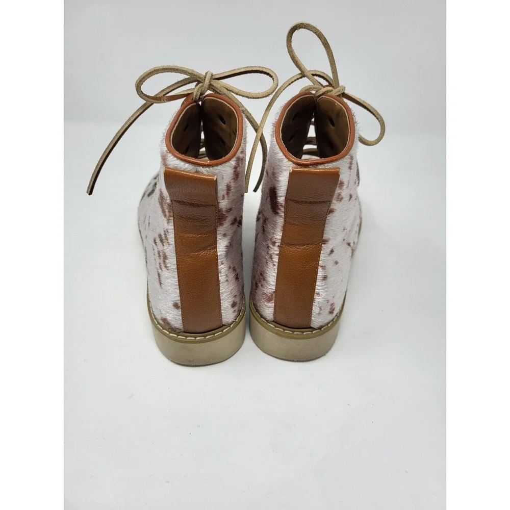 Free People Farylrobin Joplin Vegan Cowhide Leather Lace Up Ankle Boots‎ Size 7